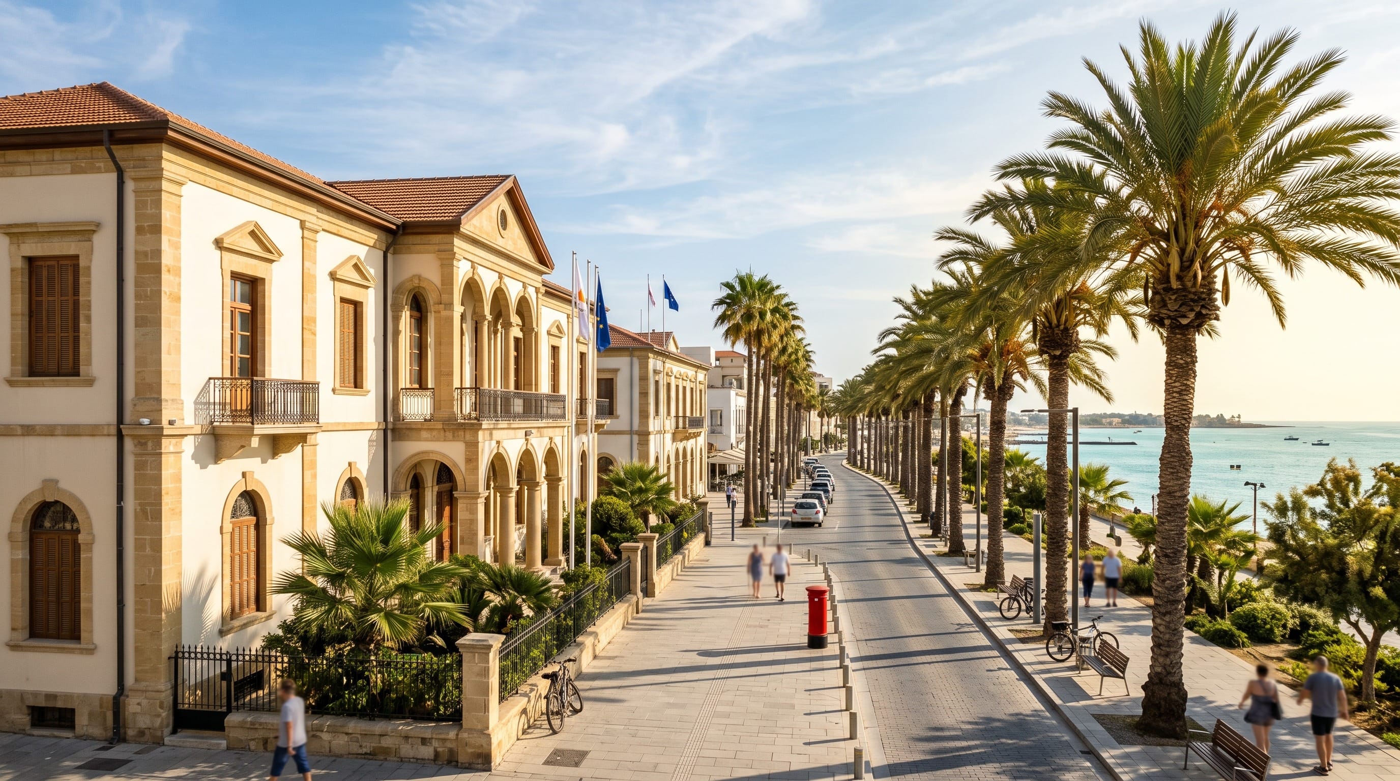 immigration office larnaca, יחידת זרים והגירה של מחוז לרנקה ברחוב Tasou Mitsopoulou ביום שמשי, קפריסין
