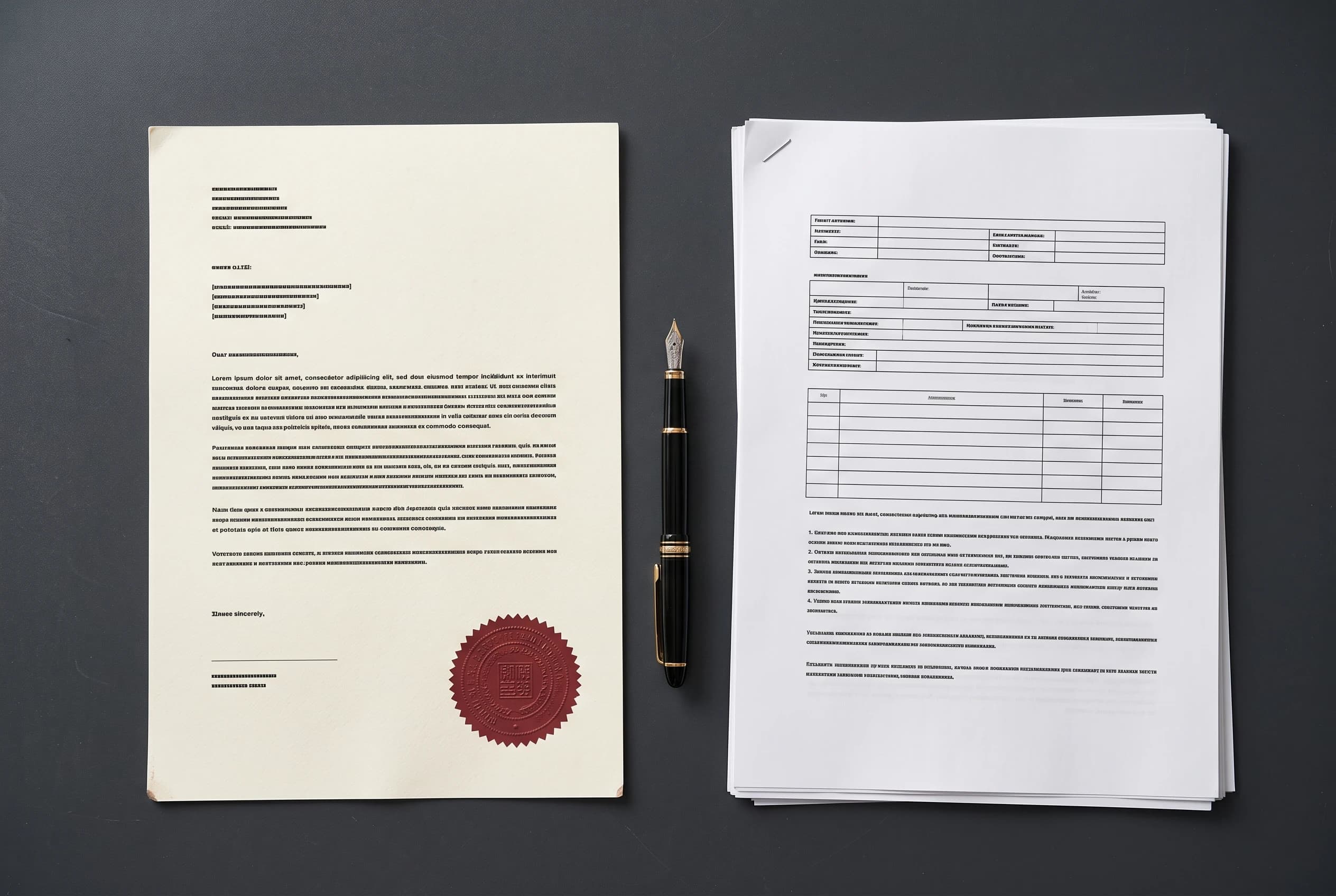 A guarantee and an insurance policy lying side by side on a desk, two documents that look alike and do opposite things