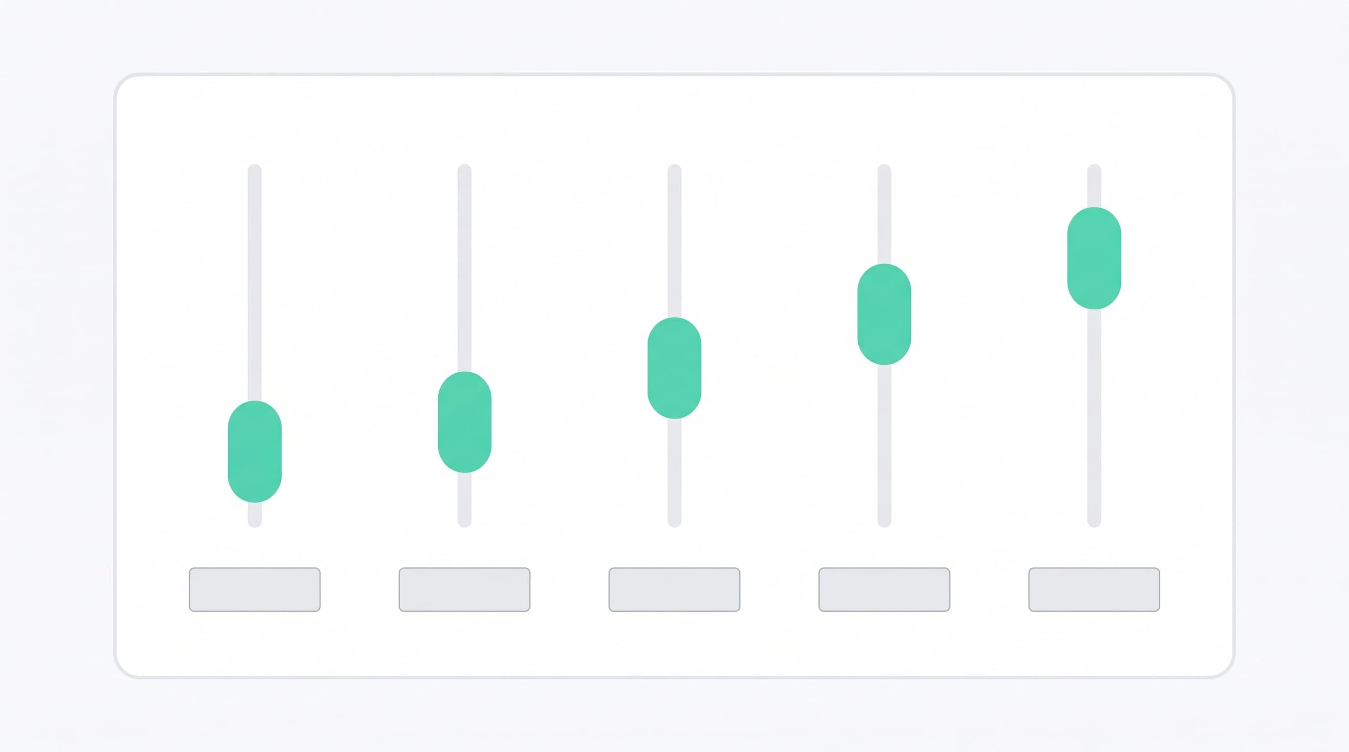 Five sliders at different positions, standing for the five inputs a goods in transit premium is built from