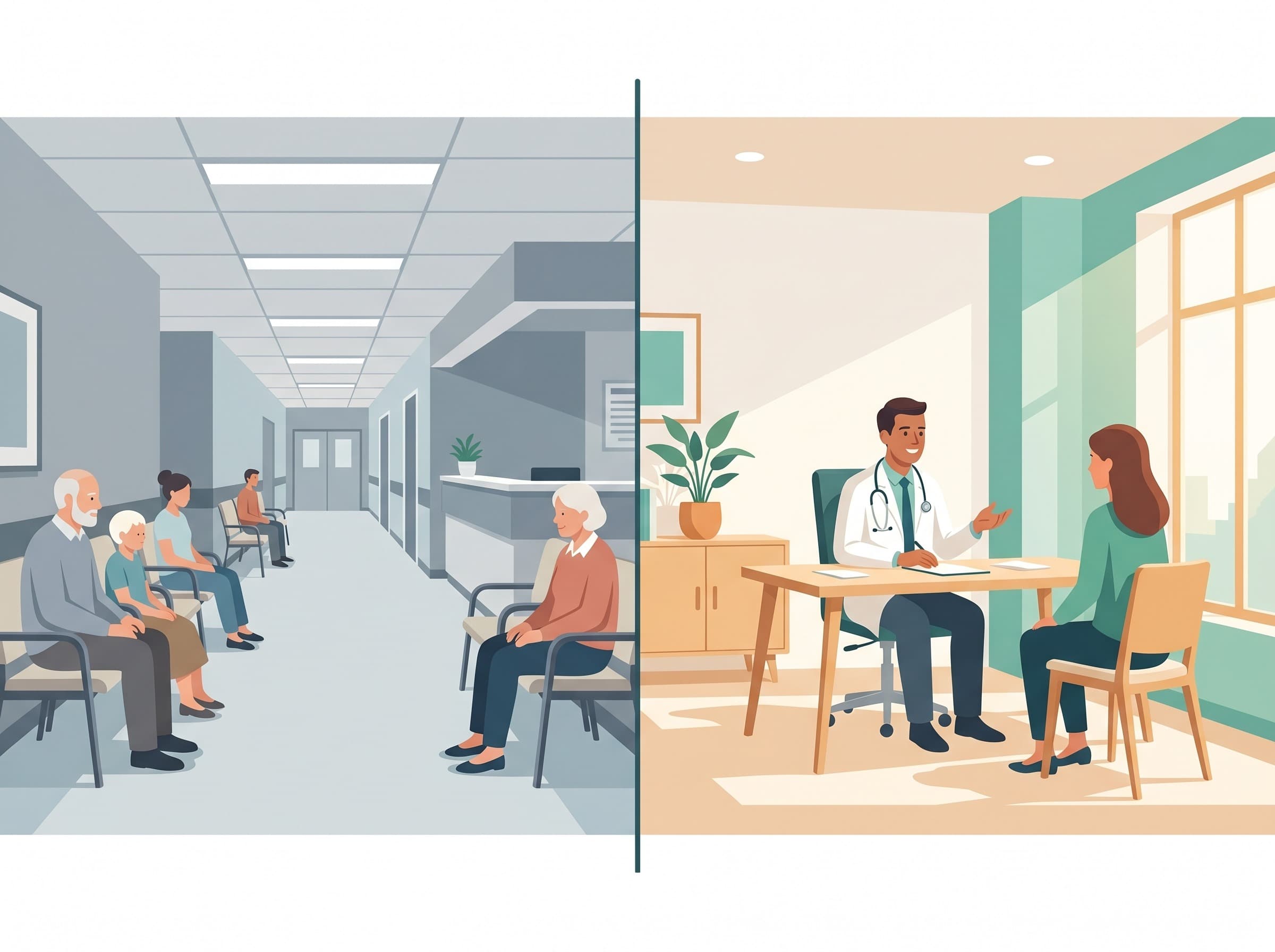 Comparison of public GeSY hospital waiting room and a private clinic consultation in Cyprus